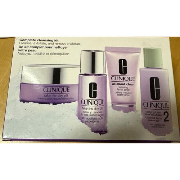 Clinique Complete Cleansing Balm Toner Skincare 4 Piece Gift Set - Picture 1 of 3